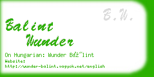 balint wunder business card